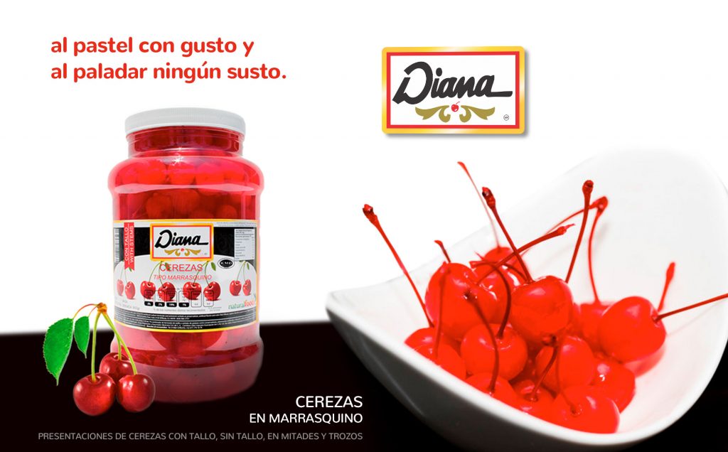 Cerezas en almíbar marca Diana® 