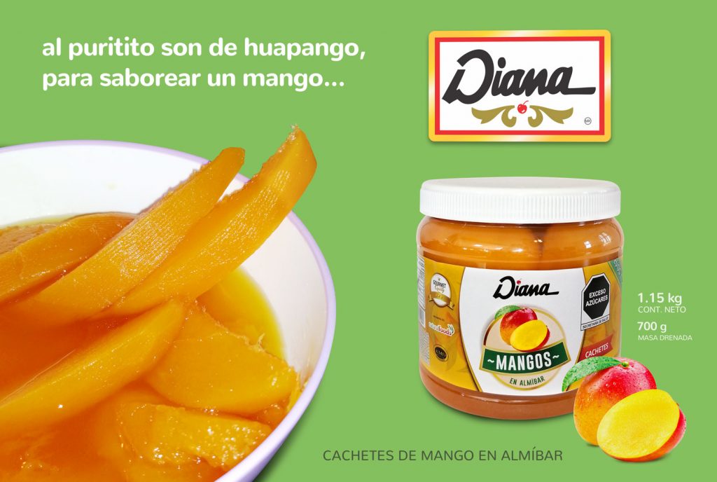 Cachetes de Mangos en almíbar Marca Diana®