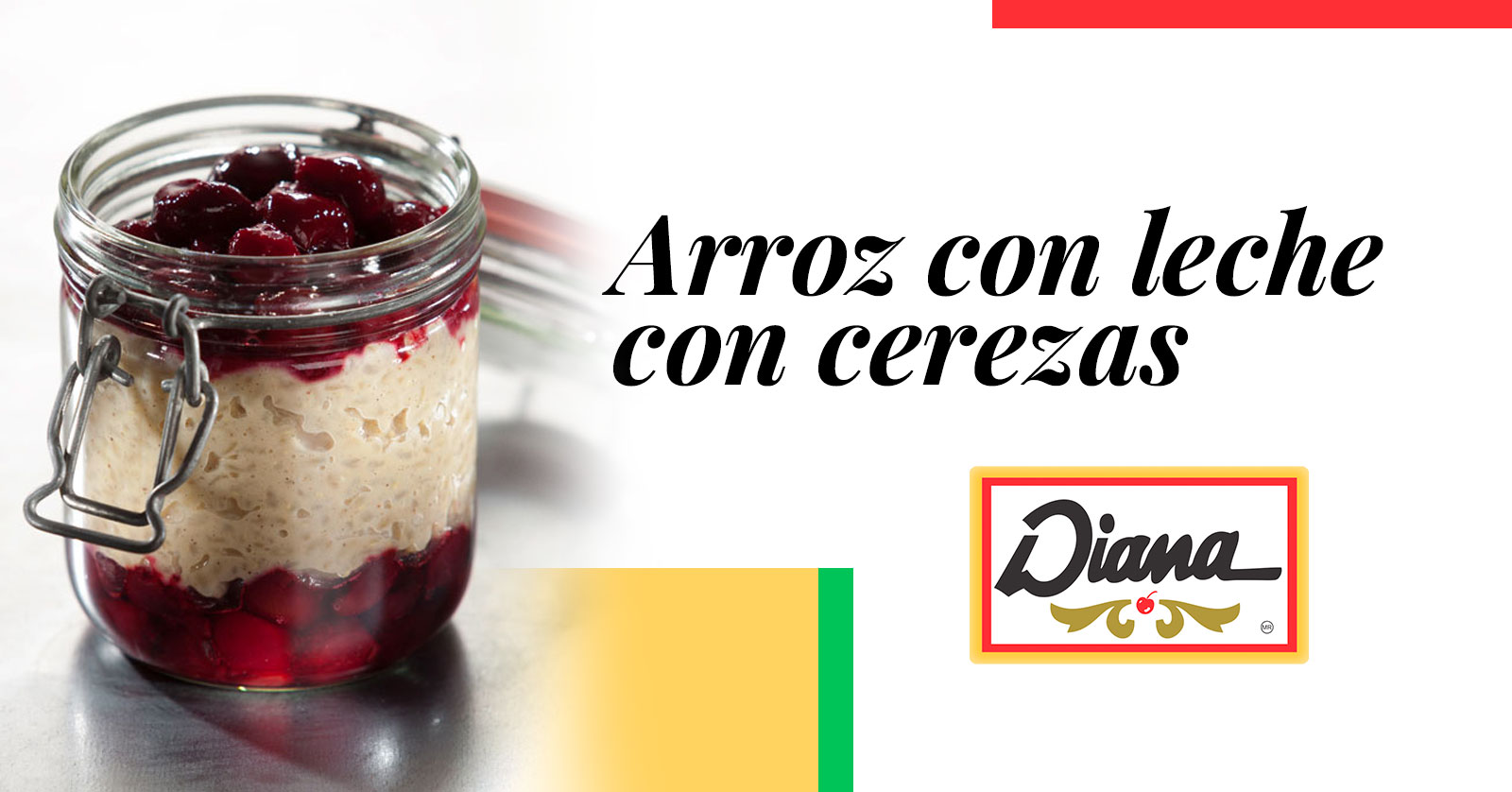 Arroz con leche con cerezas