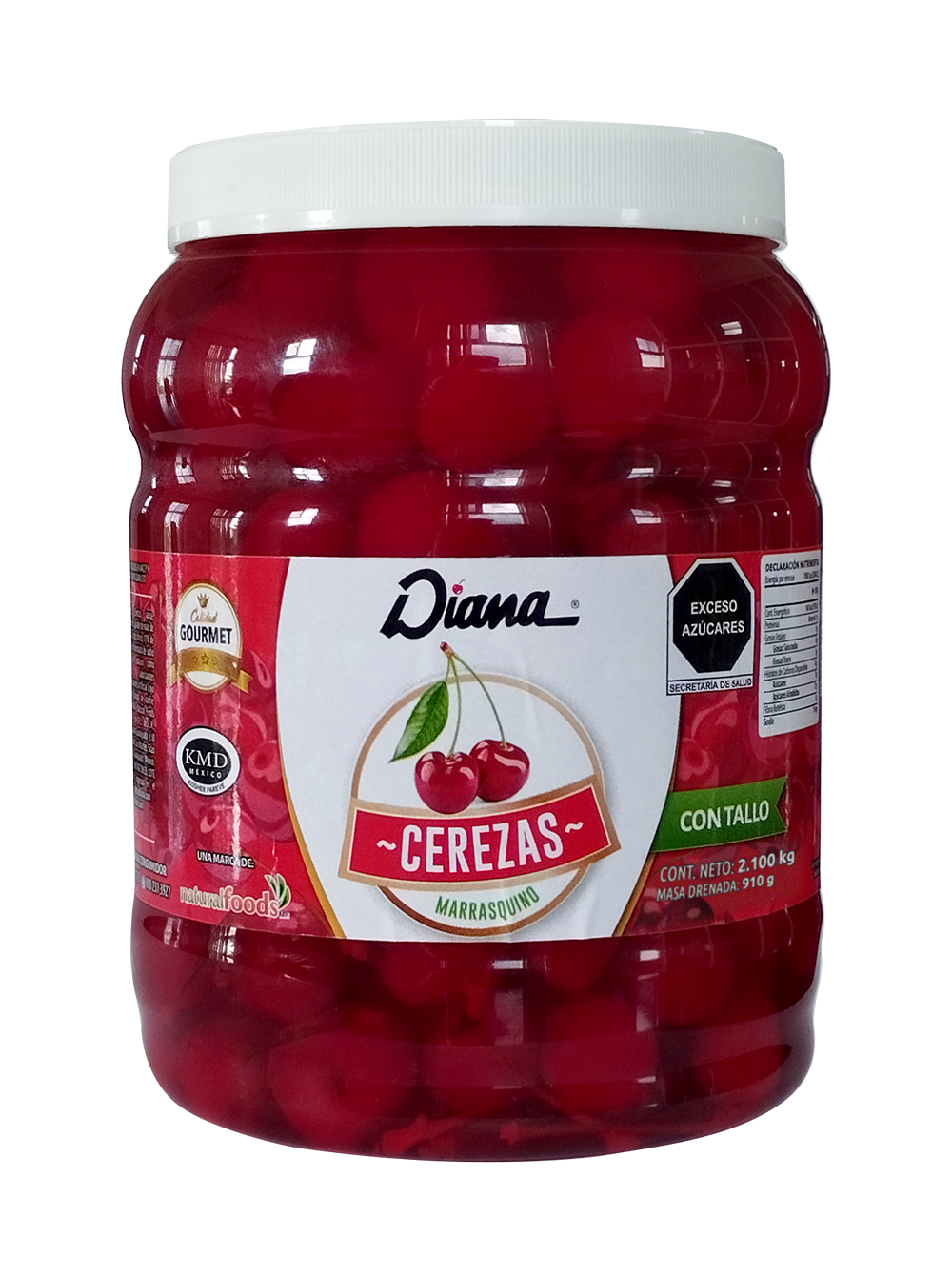 Cerezas con tallo Medio Galon 2.1 kg